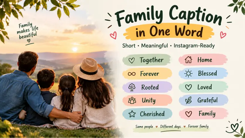 200+ One-Word Family Captions