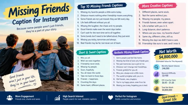 Missing Friends Captions