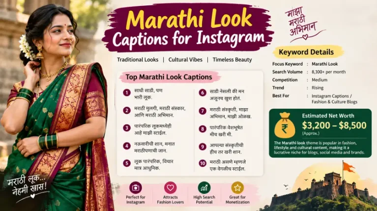 Traditional Marathi Look Captions