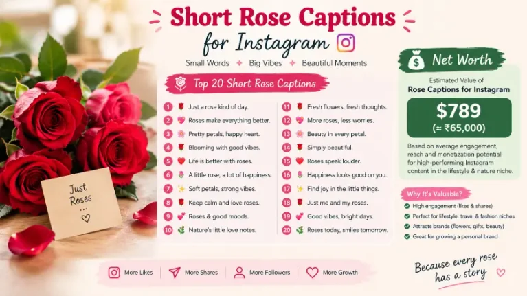 Short Rose Captions
