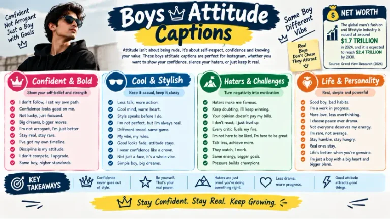 Boys Attitude Captions