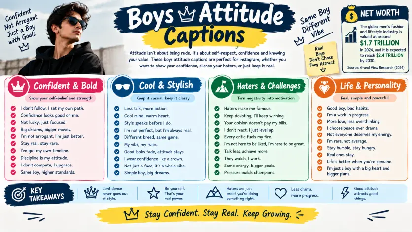 Boys Attitude Captions