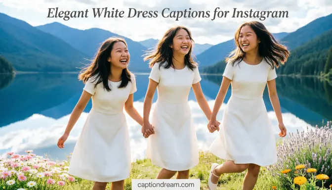 Elegant White Dress Captions for Instagram