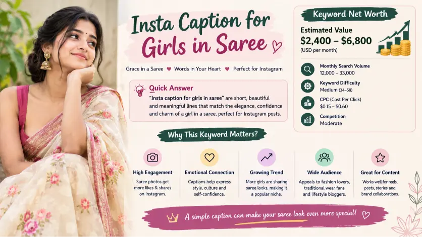 Insta Caption for Girls in Saree