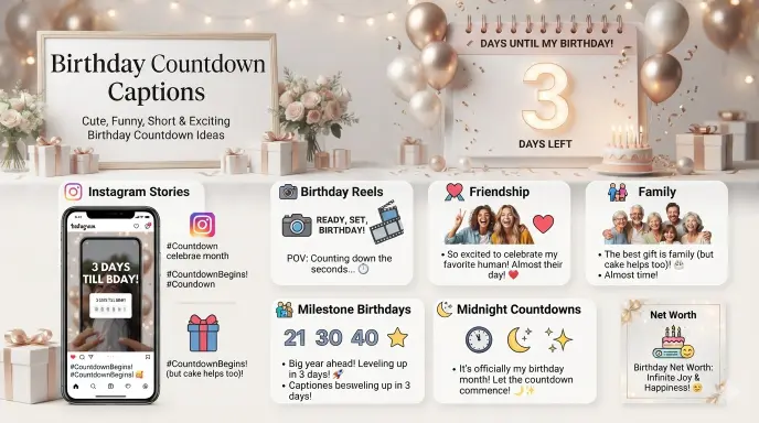 Short Birthday Countdown Captions