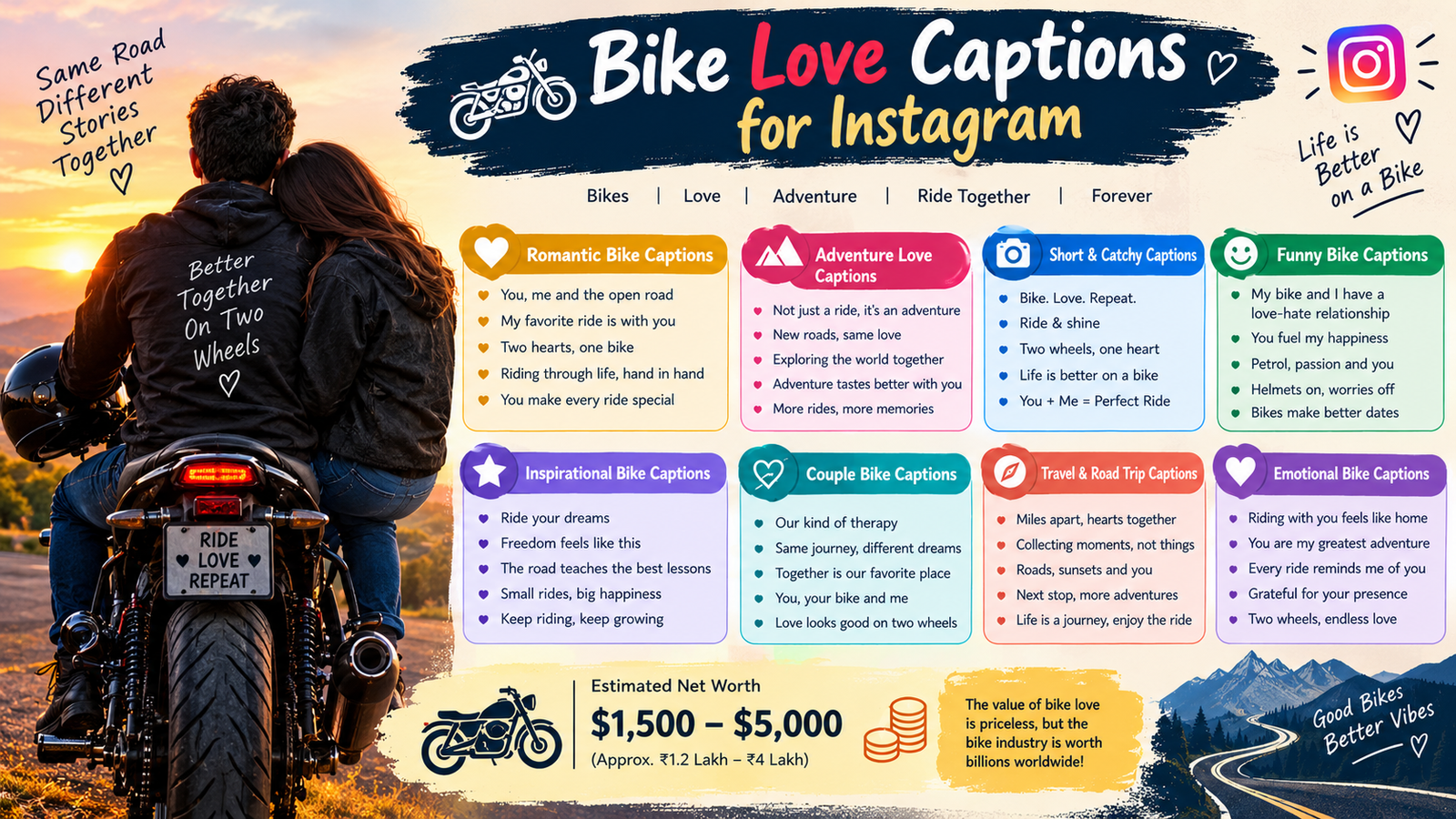 Royal Bike Love Captions