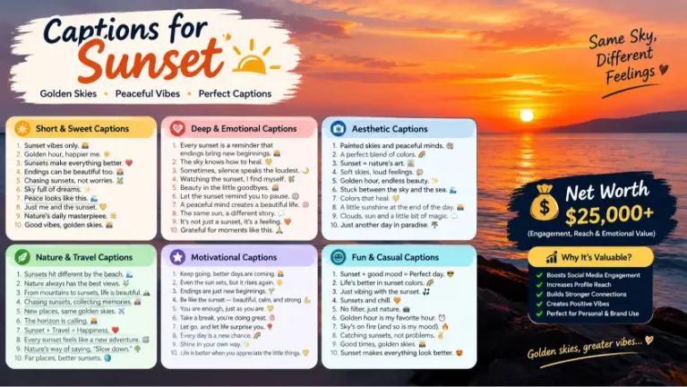 Best Caption for Sunset