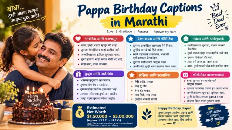 Pappa Birthday Captions in Marathi