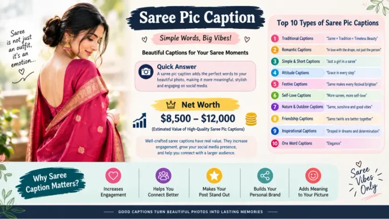 saree pic caption