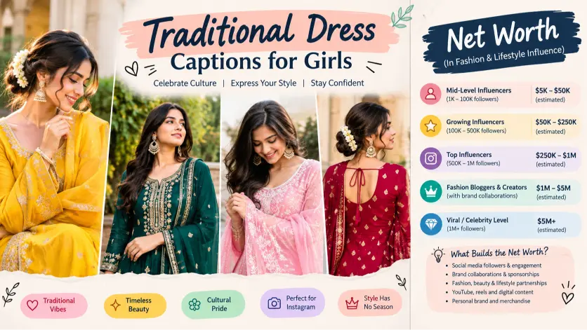 Traditional Dress Captions for Girls
