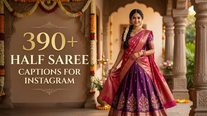 Trendy Half Saree Captions